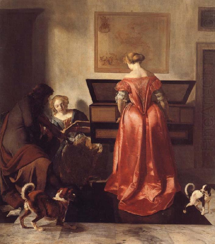 OCHTERVELT, Jacob A Woman Playing a Virgind,AnotherSinging and a man Playing a Violin china oil painting image